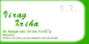 virag kriha business card